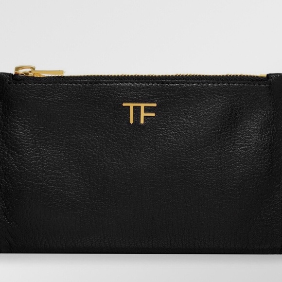 NEW + BEAUTIFUL - Tom Ford Women's Wallet - Black leather with TF External Logo - Picture 1 of 5